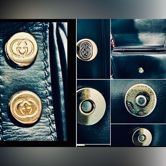 Gucci-Vintage Classic Black leather”GG” 🤩black suede interior/GoldenHdwe./DB👀 - Picture 9 of 16